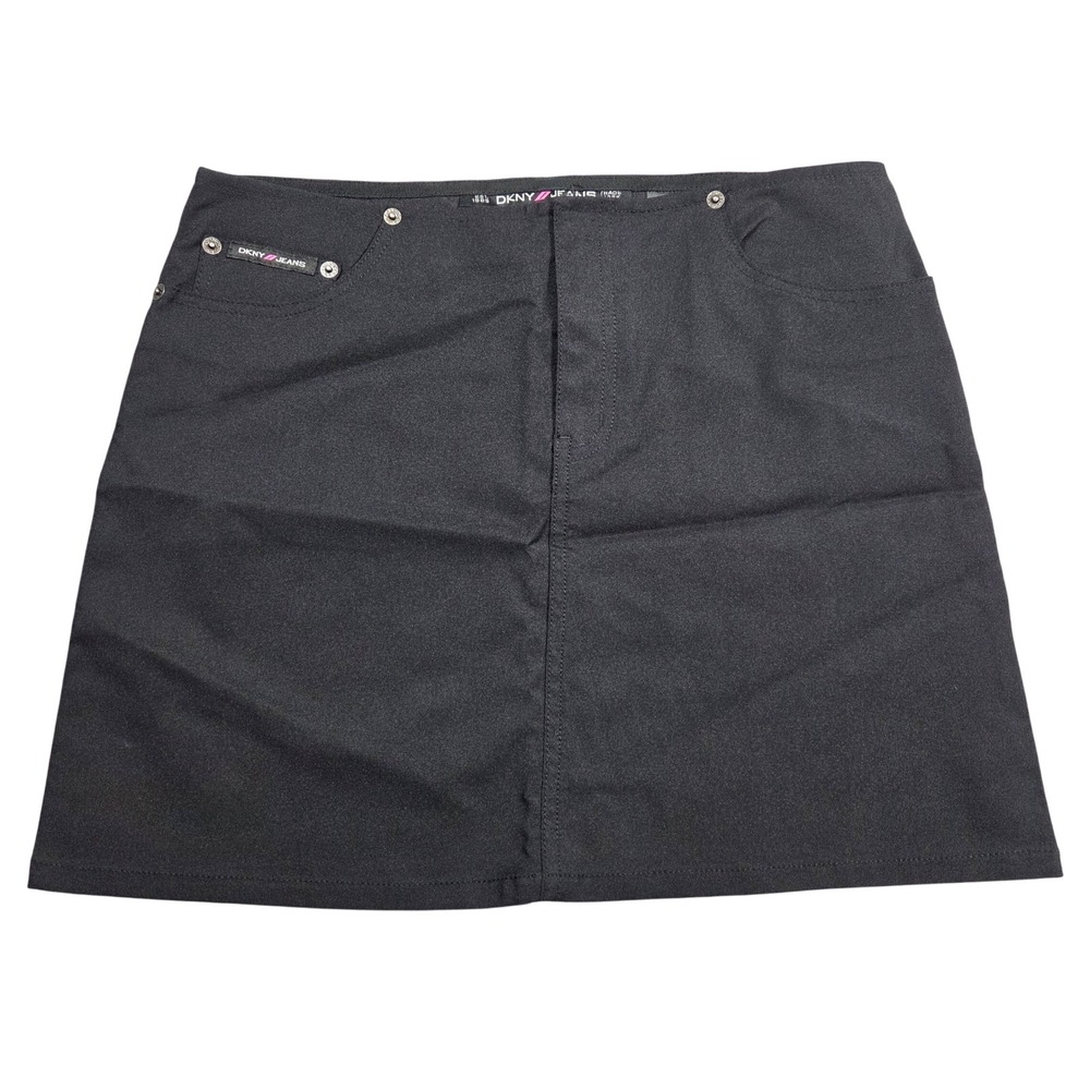 Vintage DKNY Y2k Womens Black Mini Skirt Size 7 2000s Low Rise‎ Preppy Bratz